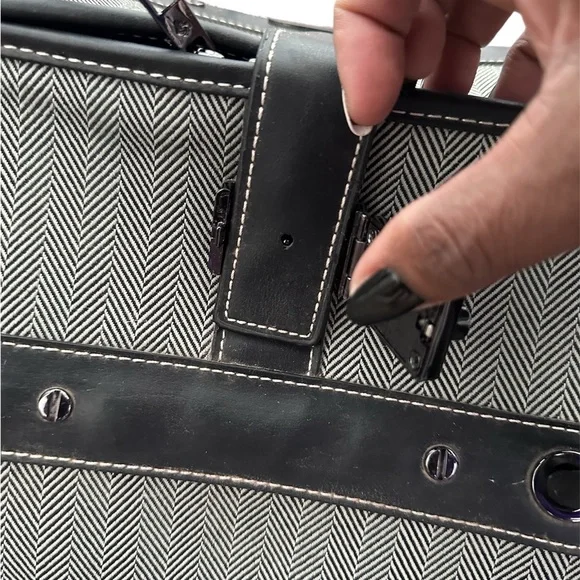 Samsonite x Alexander McQueen Black and Gray Herringbone Duffel Bag